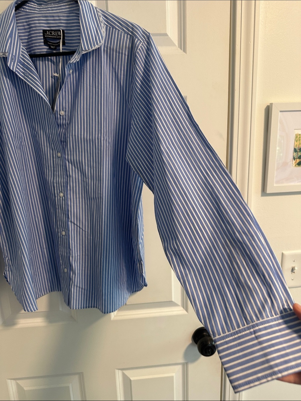 NWT J.Crew Jules Club-Collar Shirt in Striped Cotton Poplin size 14 - Picture 9 of 14